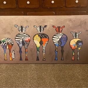 Colorful Abstract Zebra Wall Art